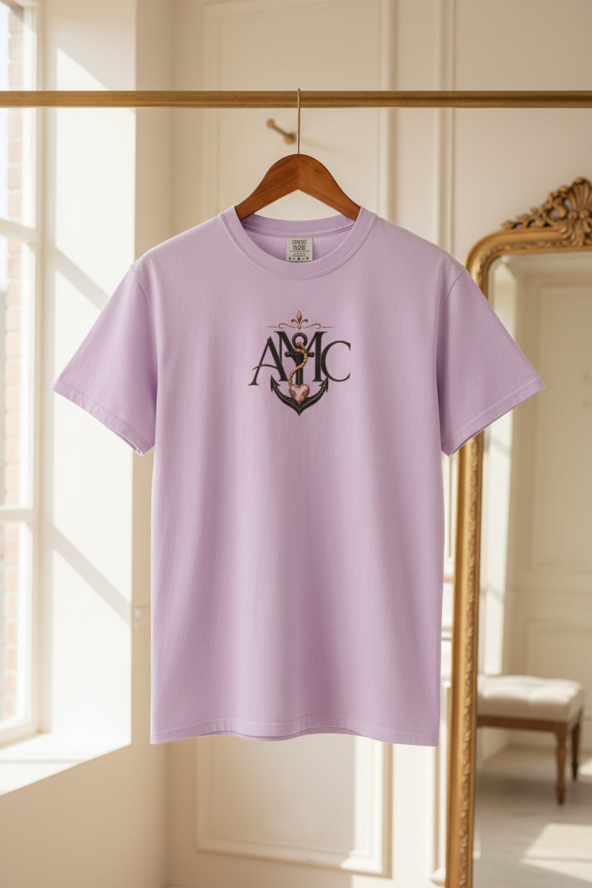 Vintage Anchor & Floral Logo T-Shirt |Anchored Mama Co.