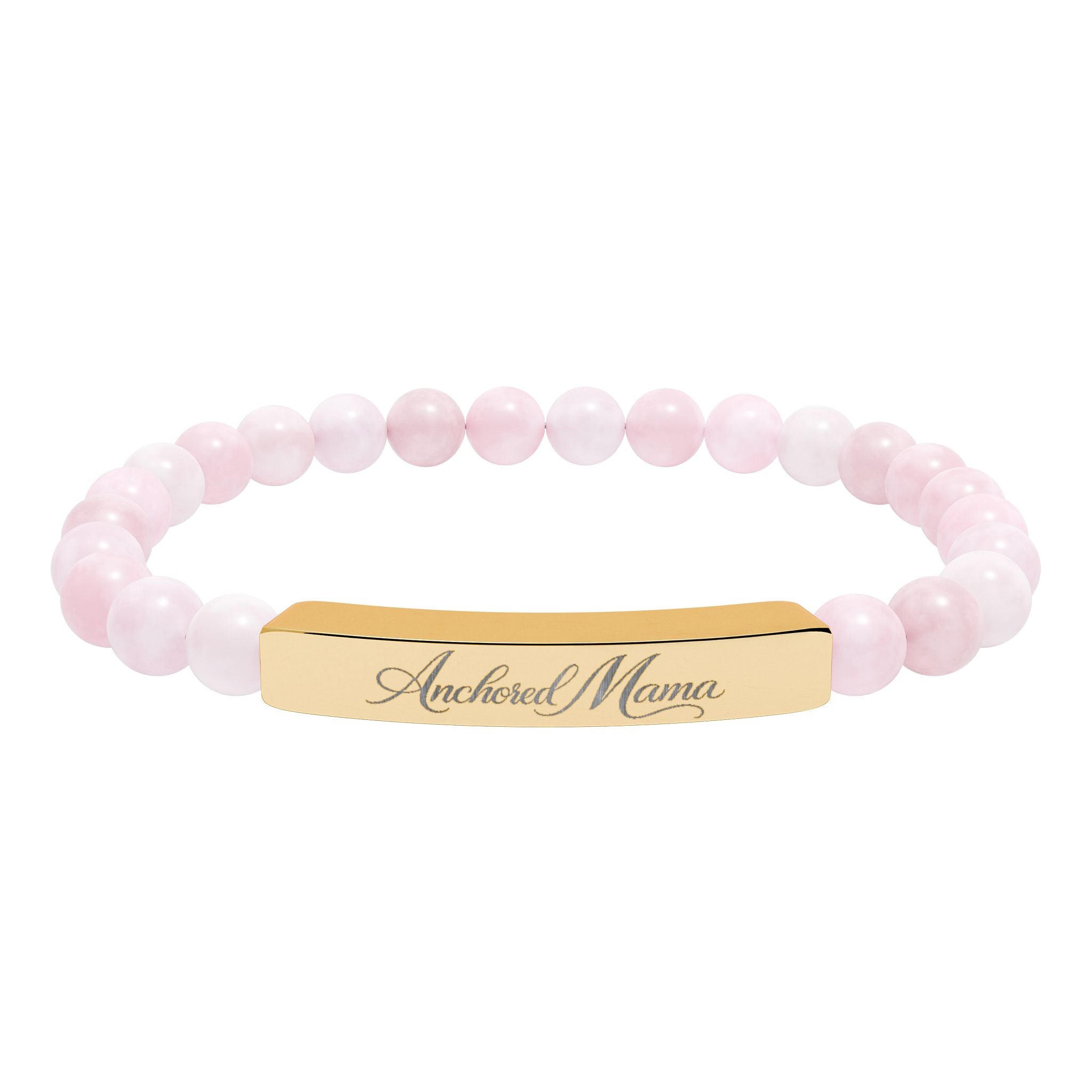 Engravable Natural Stone Stretch Bar Bracelet | Anchored Mama Co.