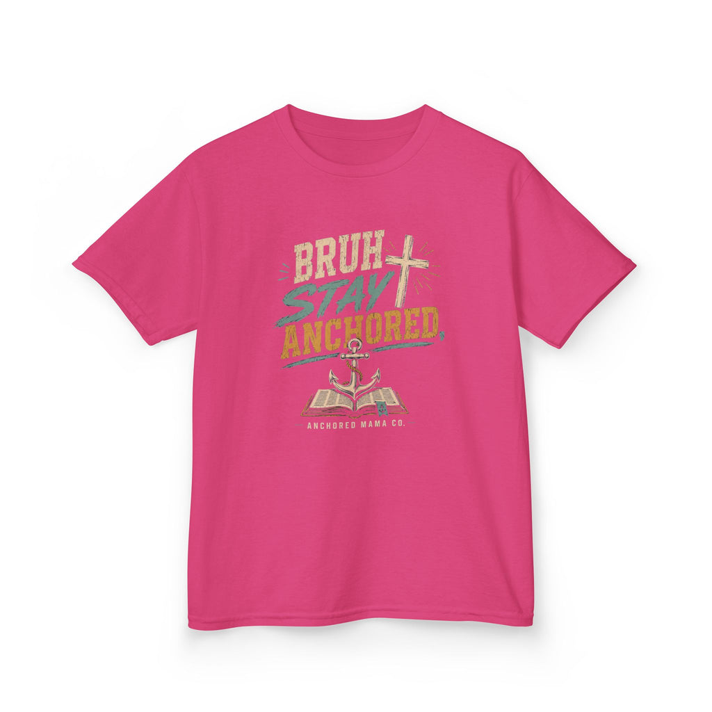 Kids T-Shirt — “Bruh Stay Anchored” Nautical Faith Graphic Tee