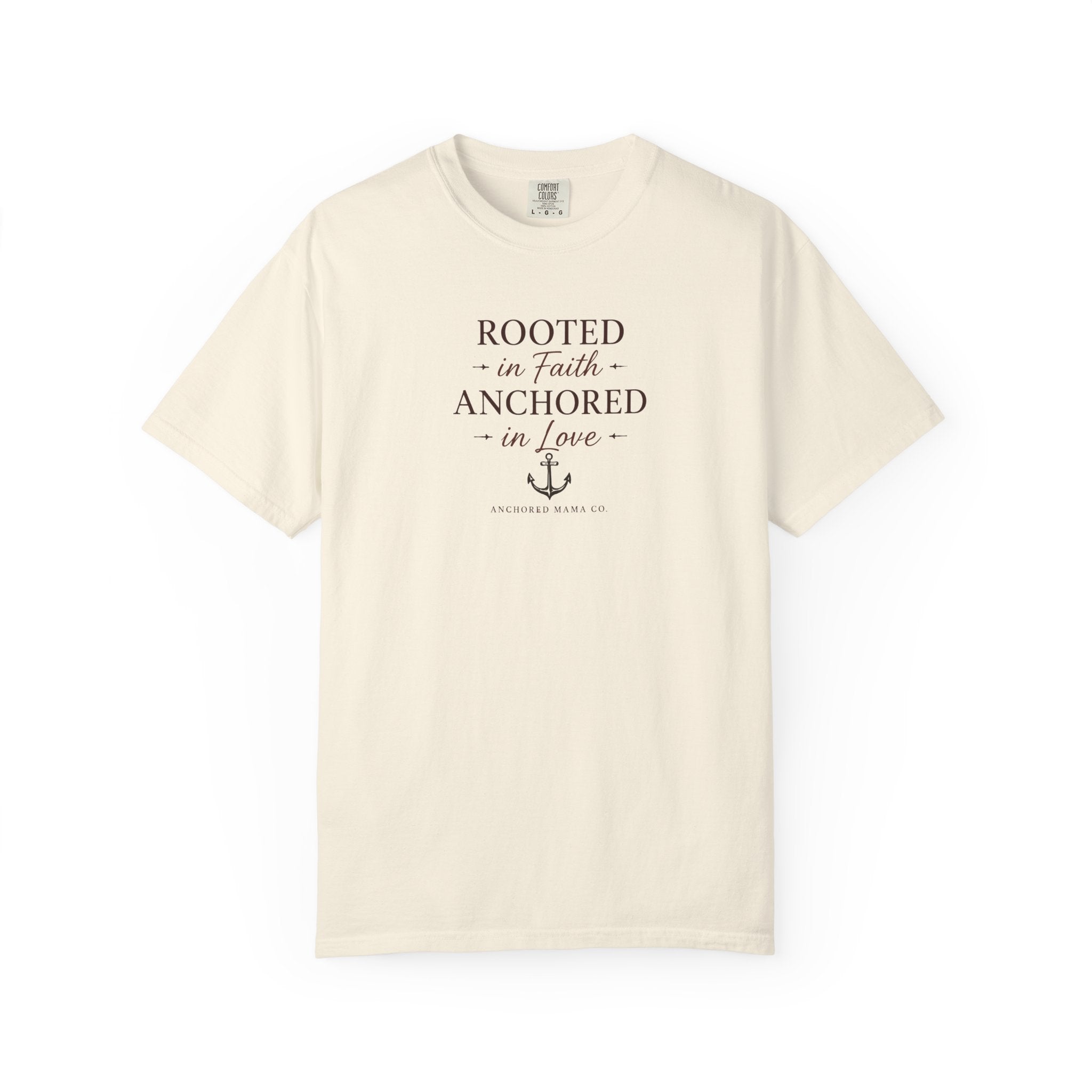 Rooted in Faith Anchored in Love T-Shirt — Christian Anchor Graphic Tee