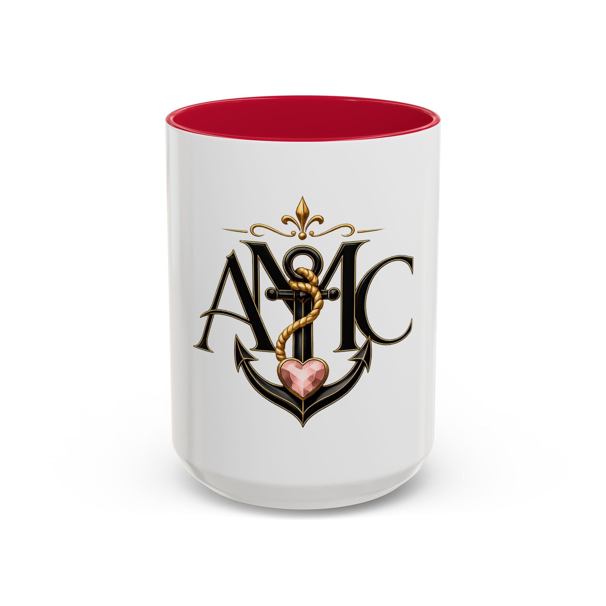 Anchor Heart Monogram Ceramic Mug | Anchored Mama Co. | 11oz & 15oz Coffee Cup