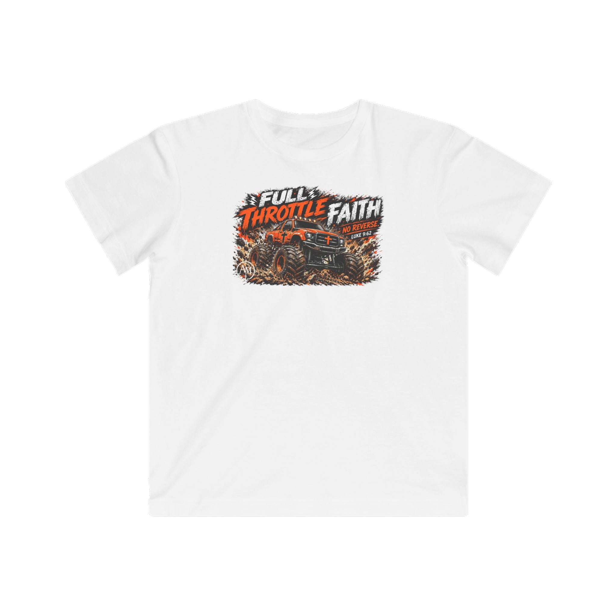 Kids Monster Truck Tee — "Full Throttle Faith" Off‑Road Racing Shirt
