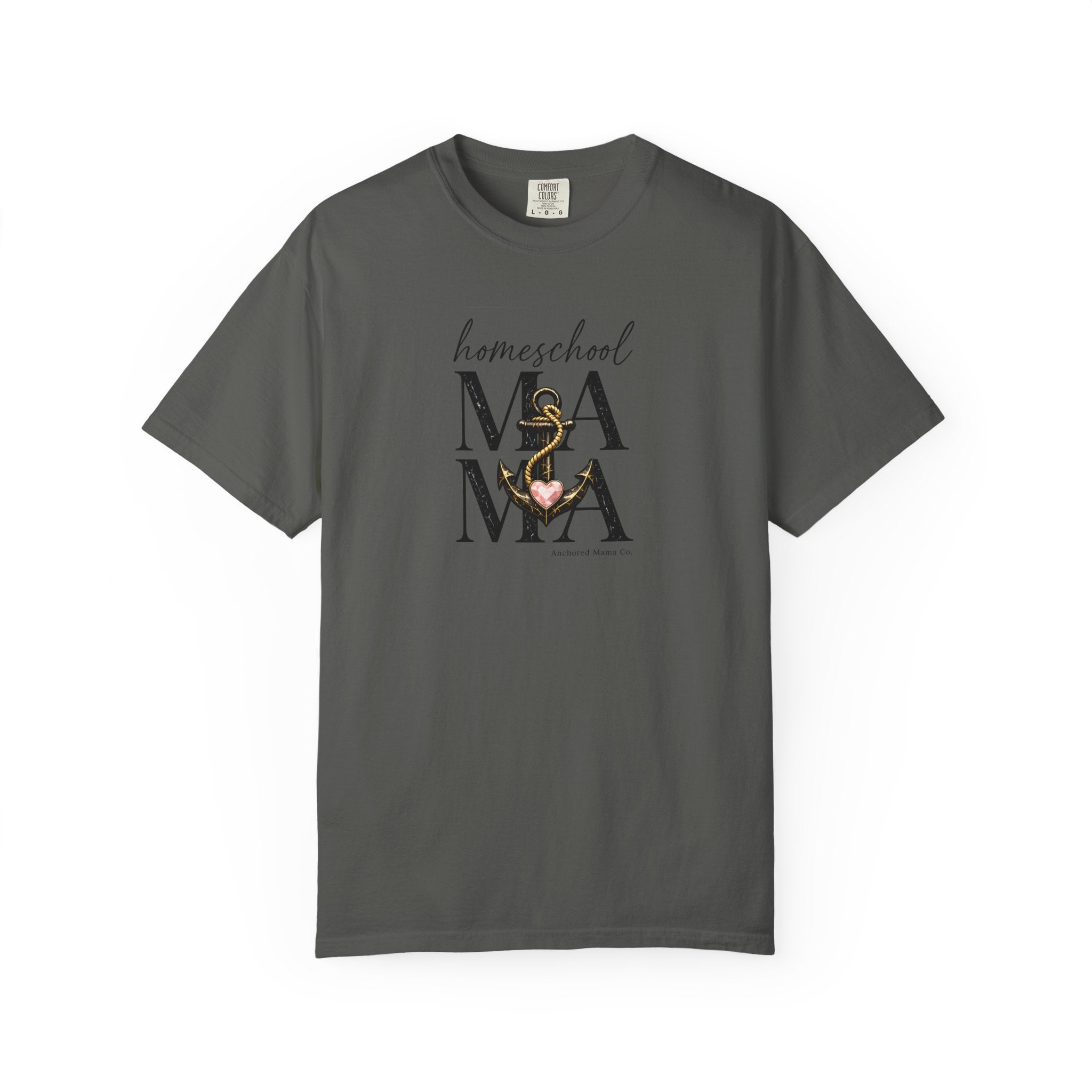 Homeschool Mama™ Floral Anchor T-Shirt | Christian Homeschool Mom Tee | Anchored Mama Studio