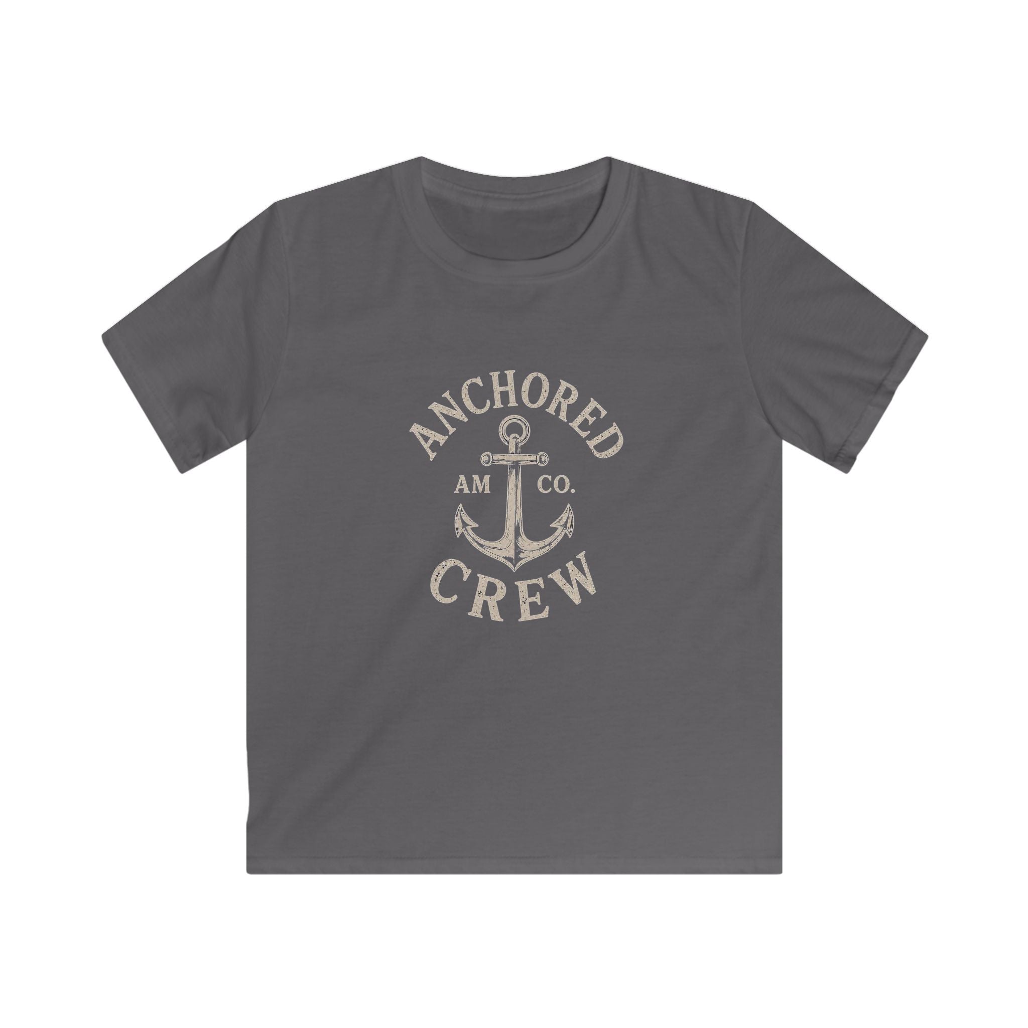 Kids Tee - "Anchored Crew" Nautical Anchor Graphic Shirt