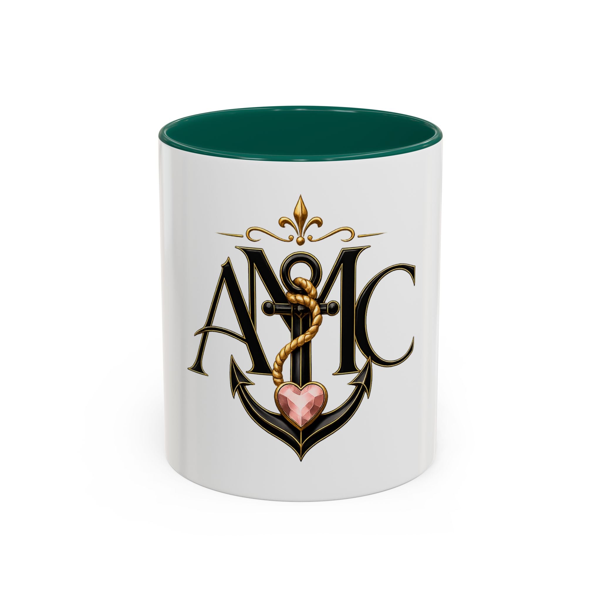 Anchor Heart Monogram Ceramic Mug | Anchored Mama Co. | 11oz & 15oz Coffee Cup