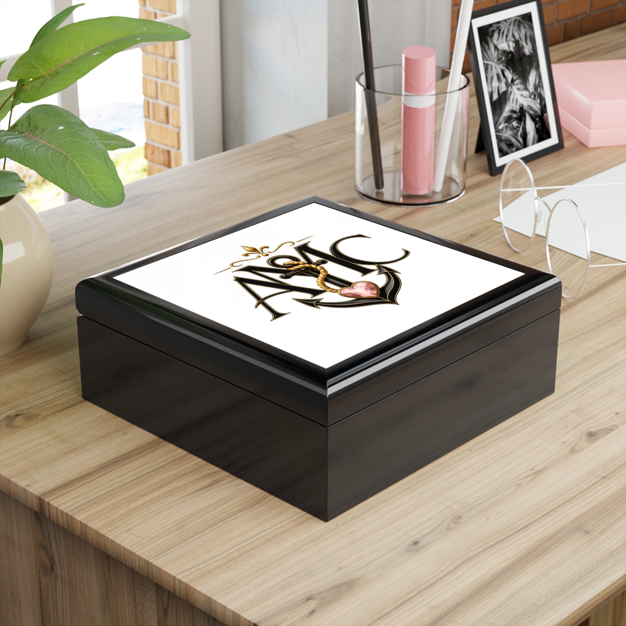 Anchored Mama Co. Monogram Jewelry Box – Heirloom Anchor Keepsake Box