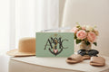 Anchor Heart Monogram Clutch Bag | Sage Wristlet Pouch | Anchored Mama Co.