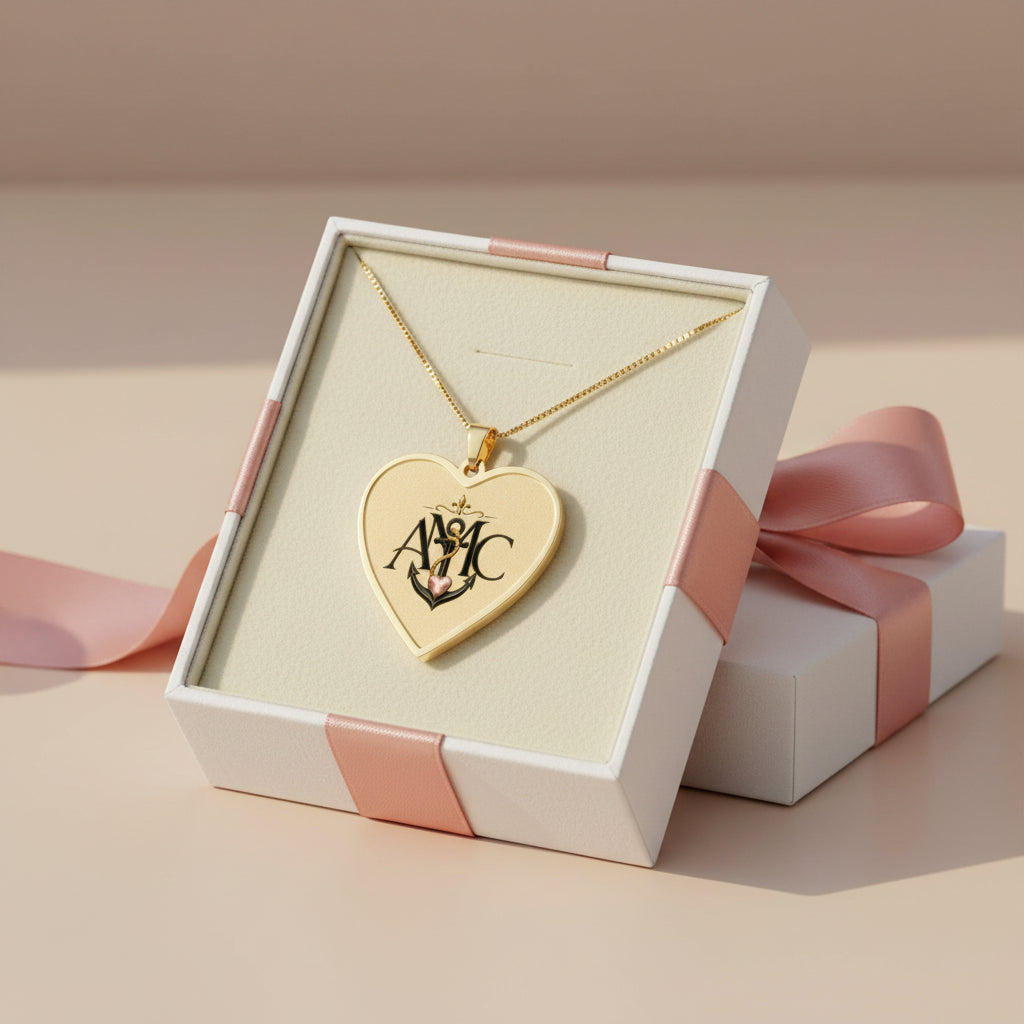 Anchored Mama Heart Pendant Necklace | Anchor of Hope Keepsake Necklace
