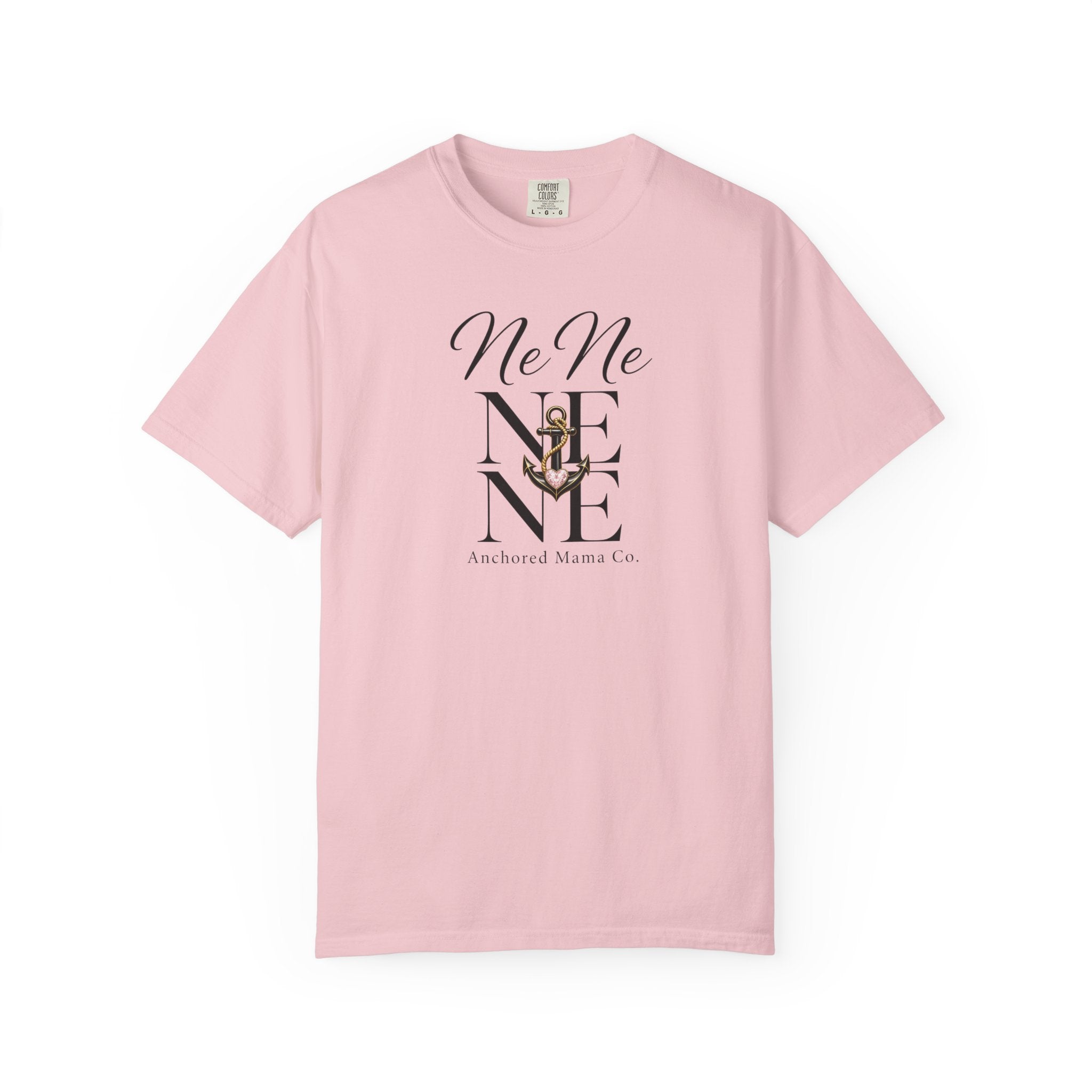 NeNe Script Monogram T-Shirt — Floral Anchor Mom Design