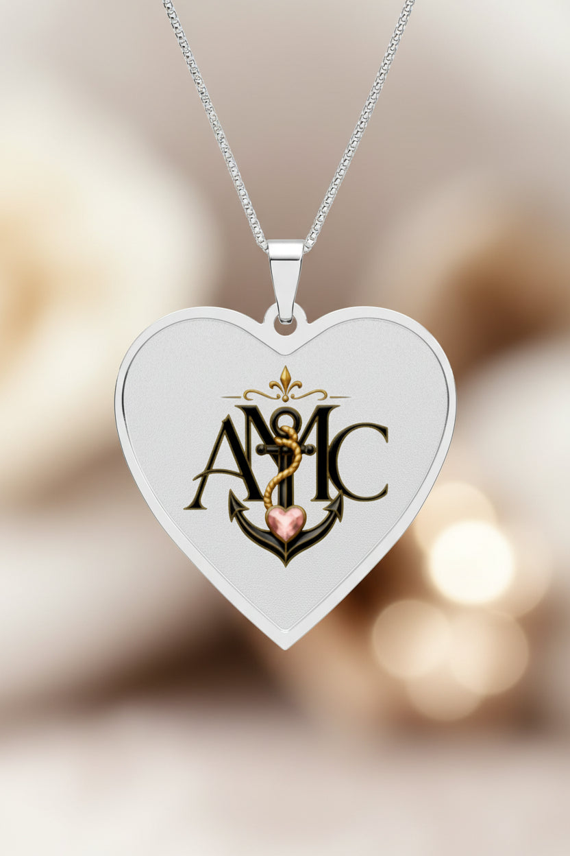 Anchored Mama Heart Pendant Necklace | Anchor of Hope Keepsake Necklace