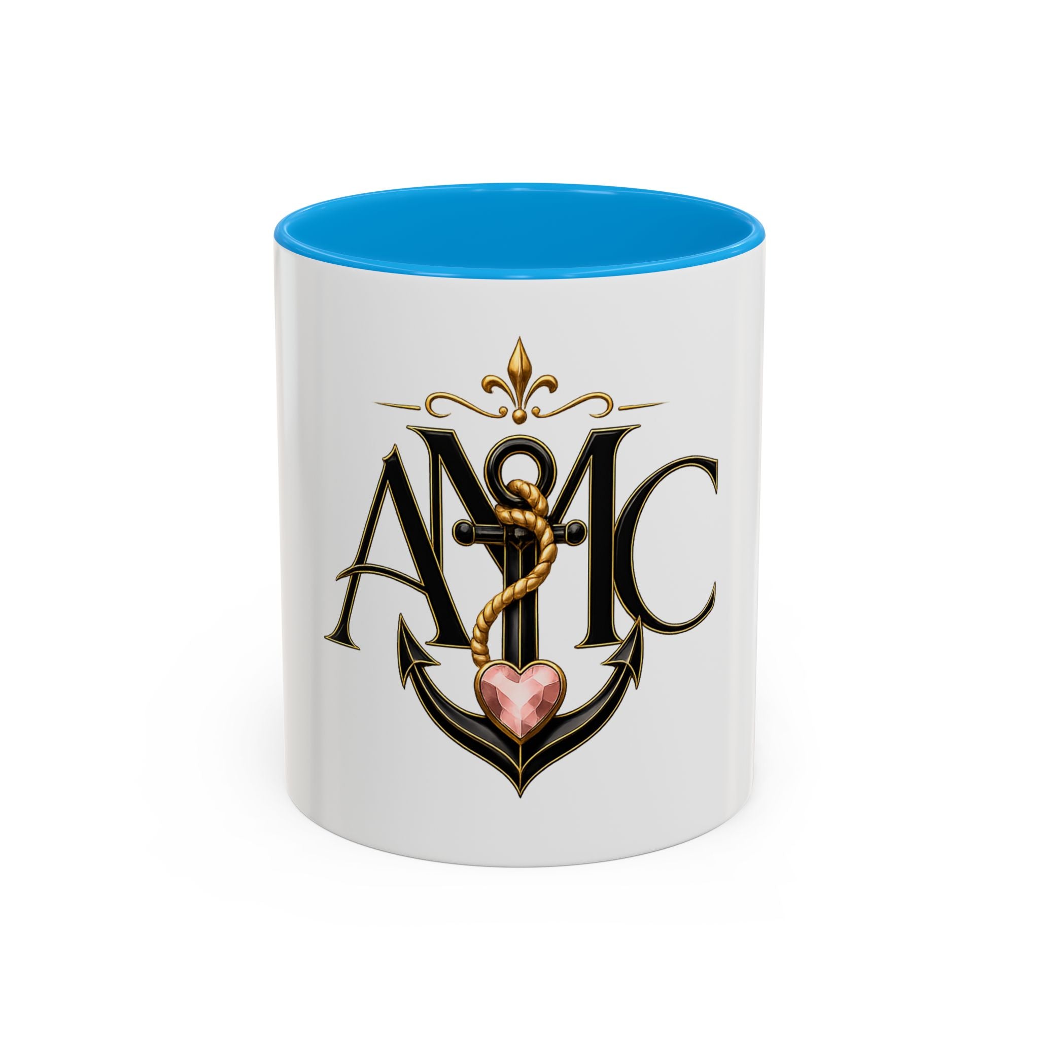Anchor Heart Monogram Ceramic Mug | Anchored Mama Co. | 11oz & 15oz Coffee Cup