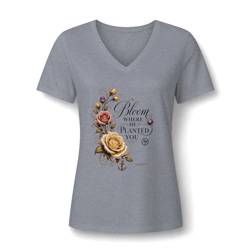 Bloom Where You’re Planted V-Neck Tee