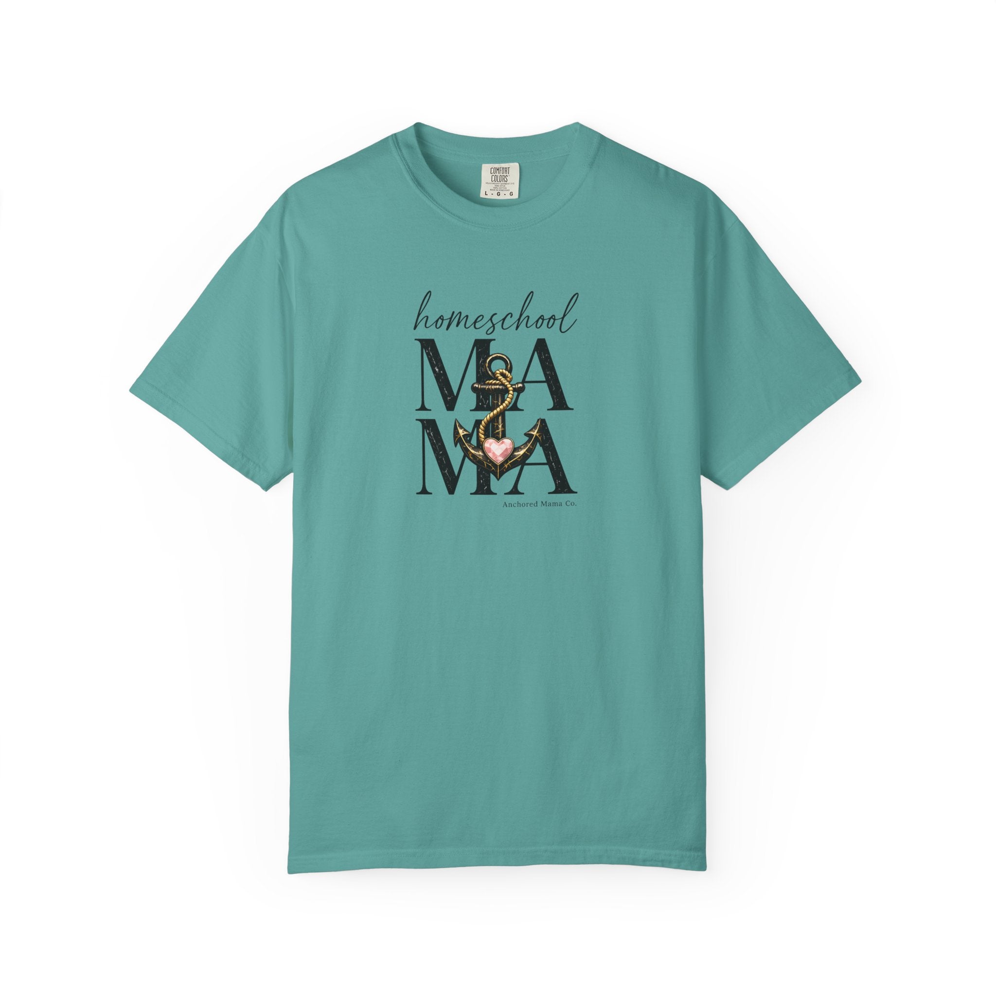 Homeschool Mama™ Floral Anchor T-Shirt | Christian Homeschool Mom Tee | Anchored Mama Studio
