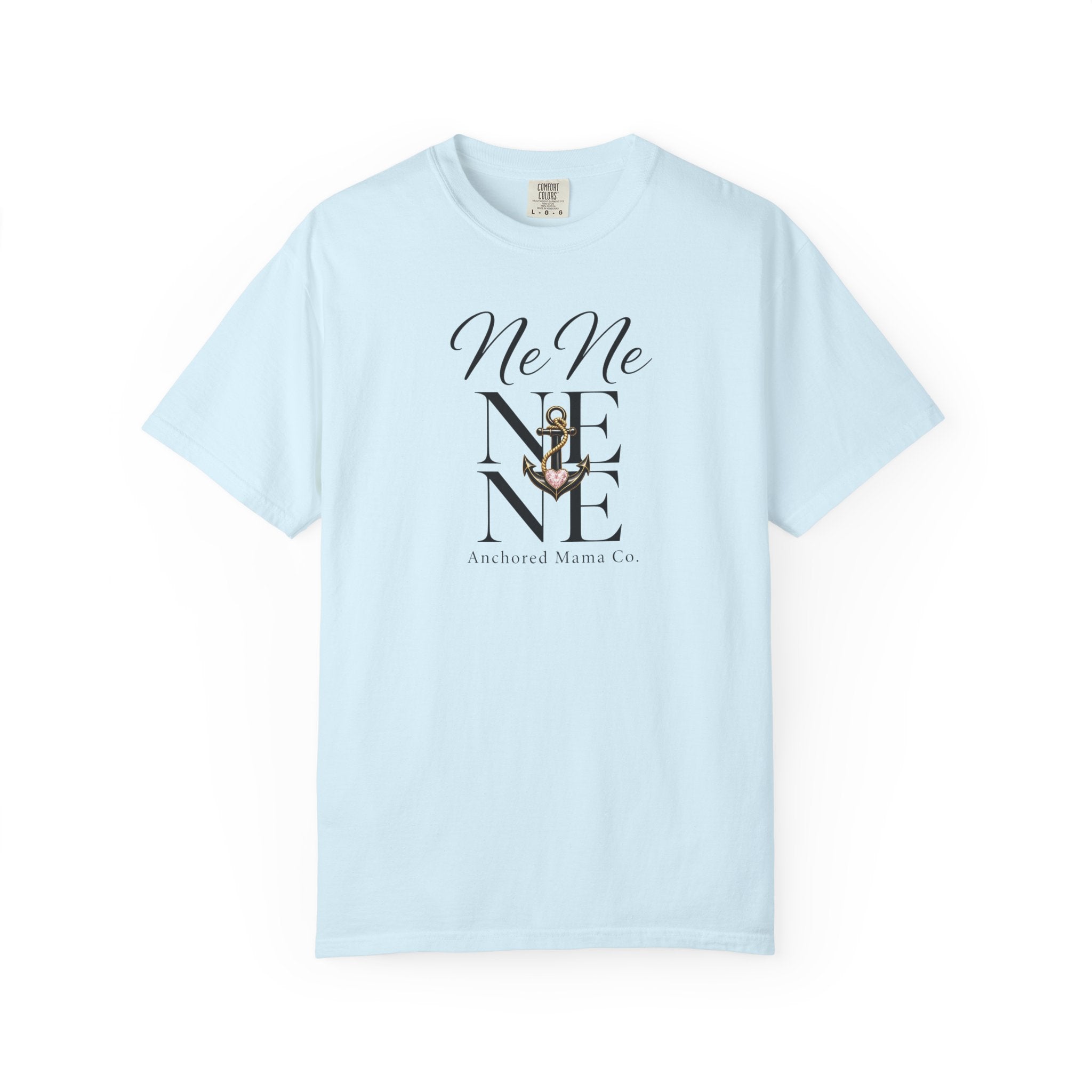 NeNe Script Monogram T-Shirt — Floral Anchor Mom Design