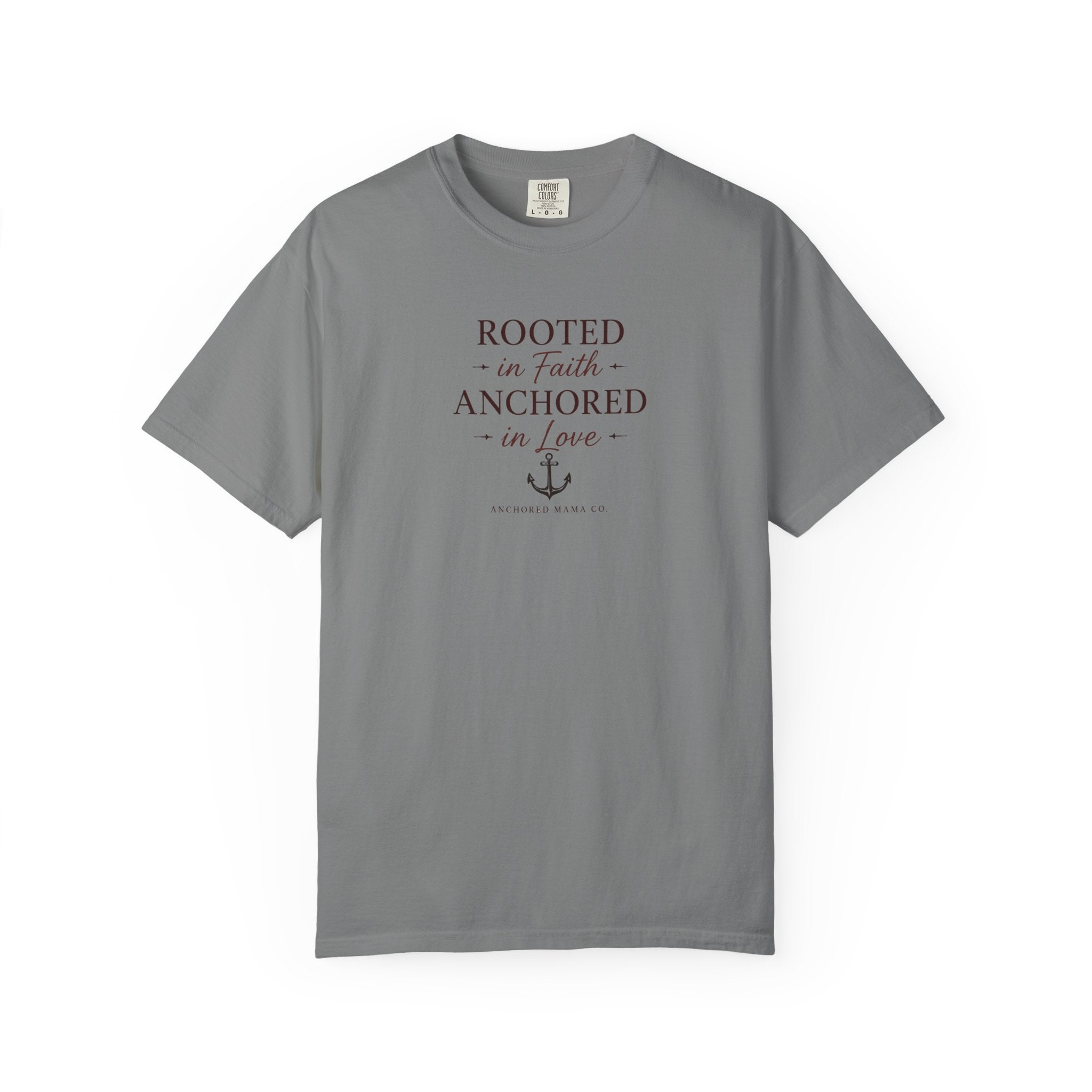 Rooted in Faith Anchored in Love T-Shirt — Christian Anchor Graphic Tee