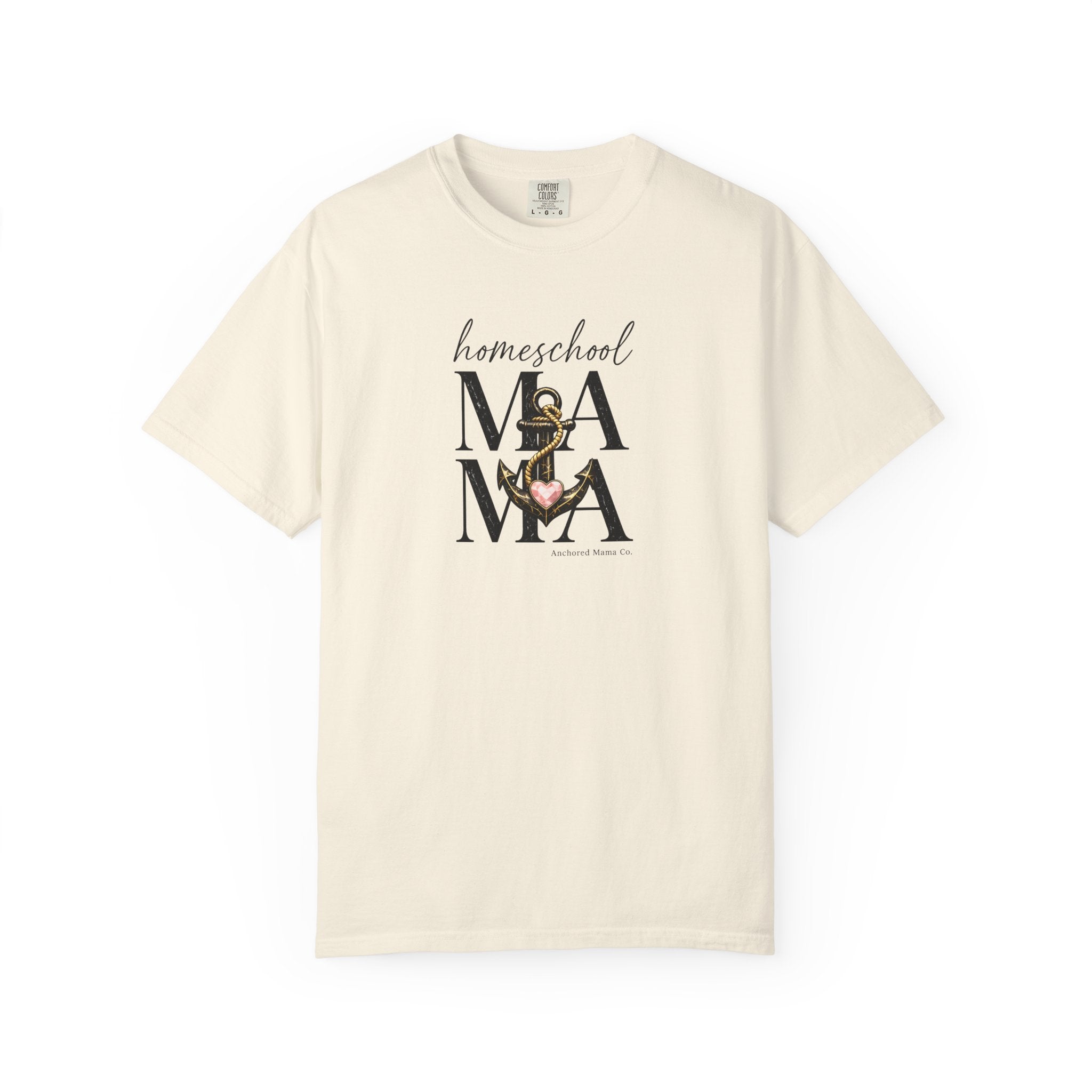 Homeschool Mama™ Floral Anchor T-Shirt | Christian Homeschool Mom Tee | Anchored Mama Studio