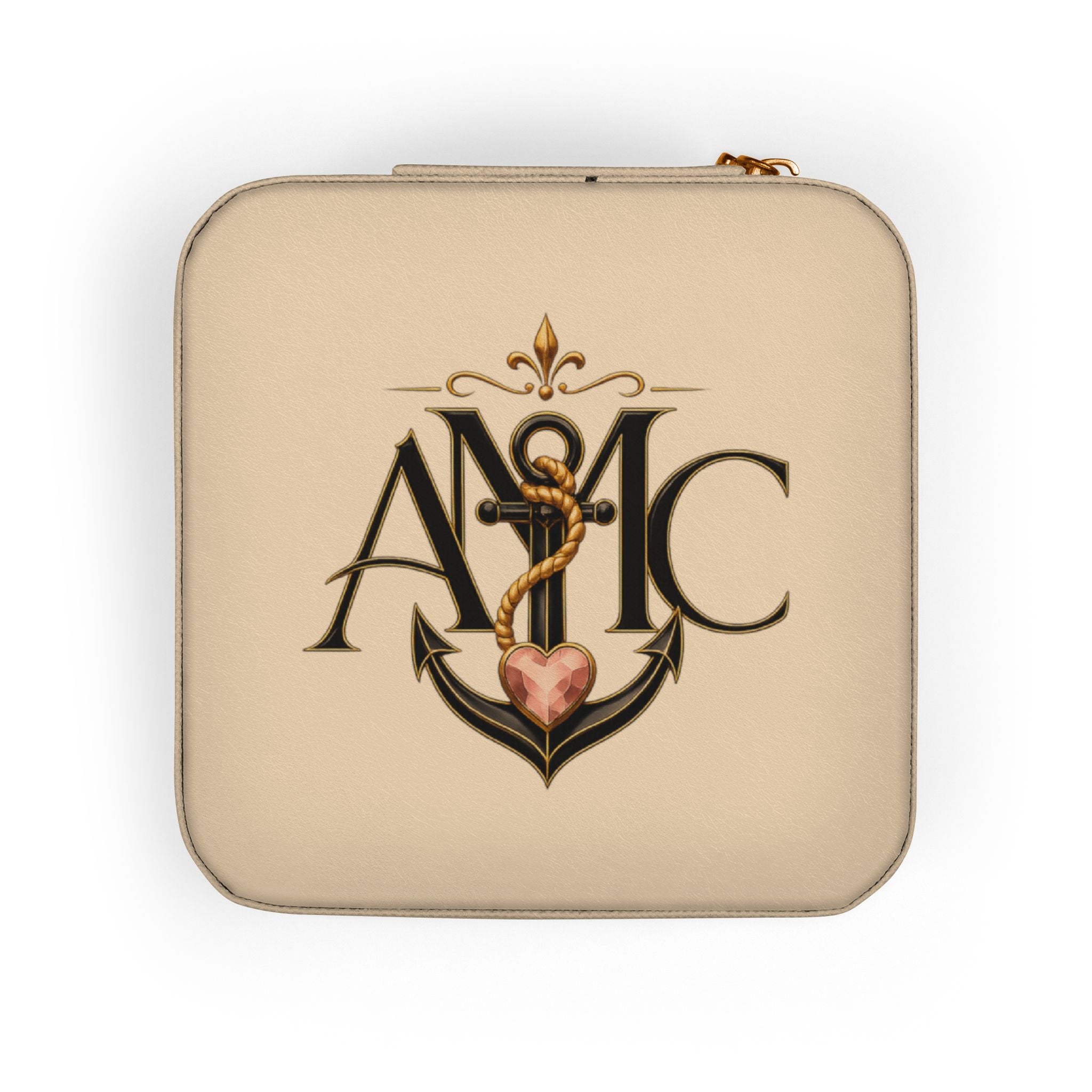 Anchored Mama Monogram Travel Jewelry Case | Compact Jewelry Organizer