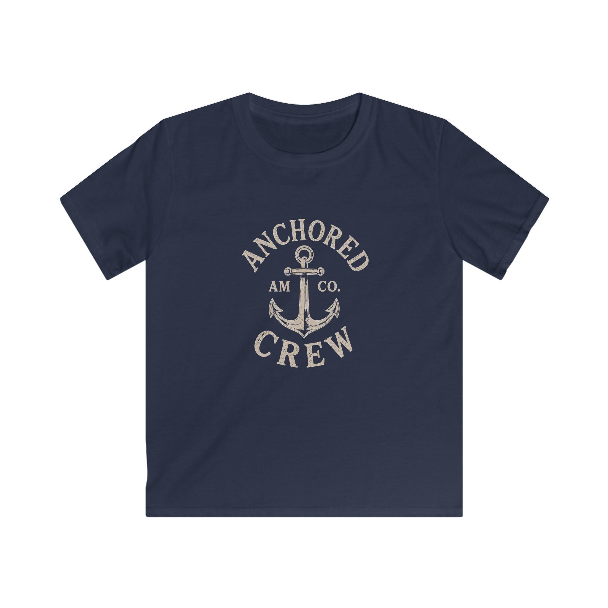 Kids Tee - "Anchored Crew" Nautical Anchor Graphic Shirt