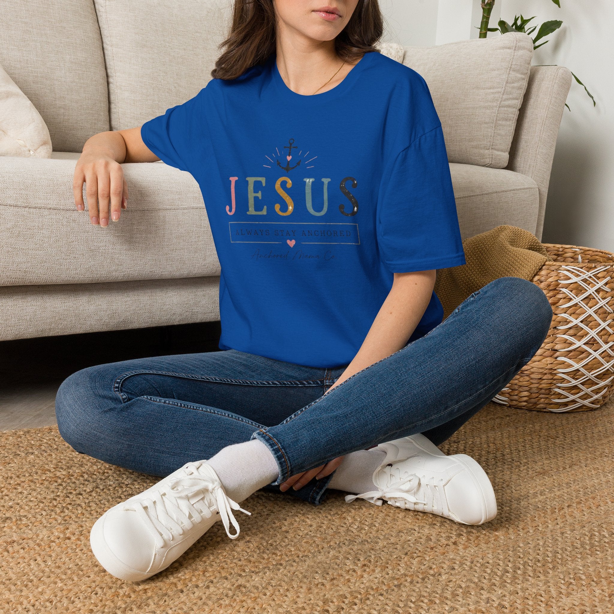 Christian T-Shirt — "Jesus: Always Stay Anchored" Inspirational Faith Tee