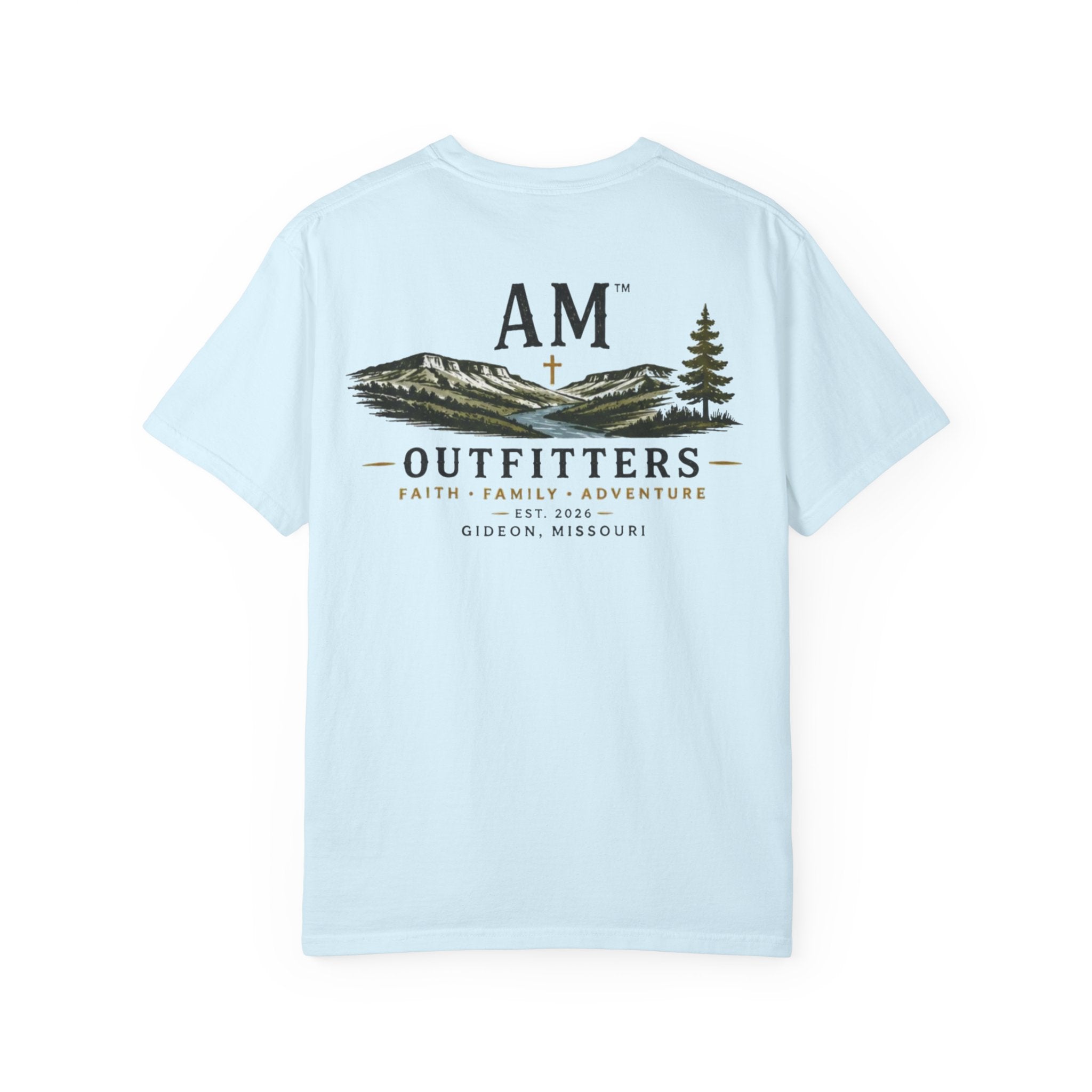 AM Outfitters Graphic T-Shirt — Mountain & Tree Adventure Tee