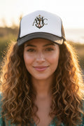 Anchored Mama Co. Monogram Trucker Hat – Vintage Anchor Crest Mesh Cap