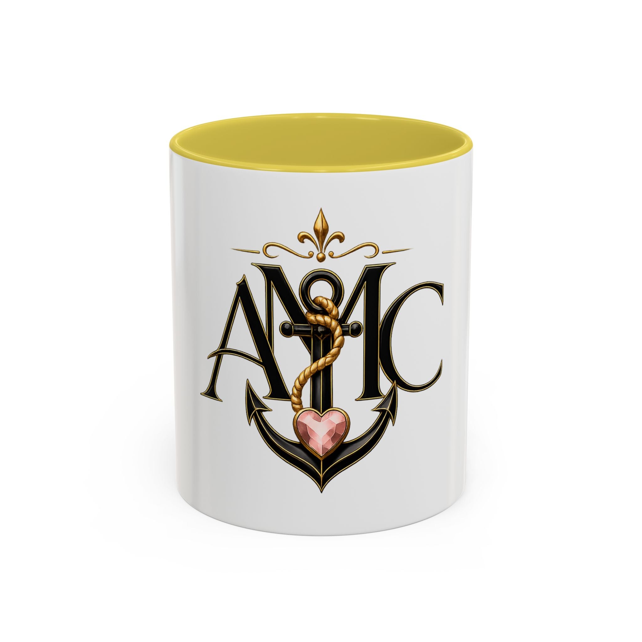 Anchor Heart Monogram Ceramic Mug | Anchored Mama Co. | 11oz & 15oz Coffee Cup