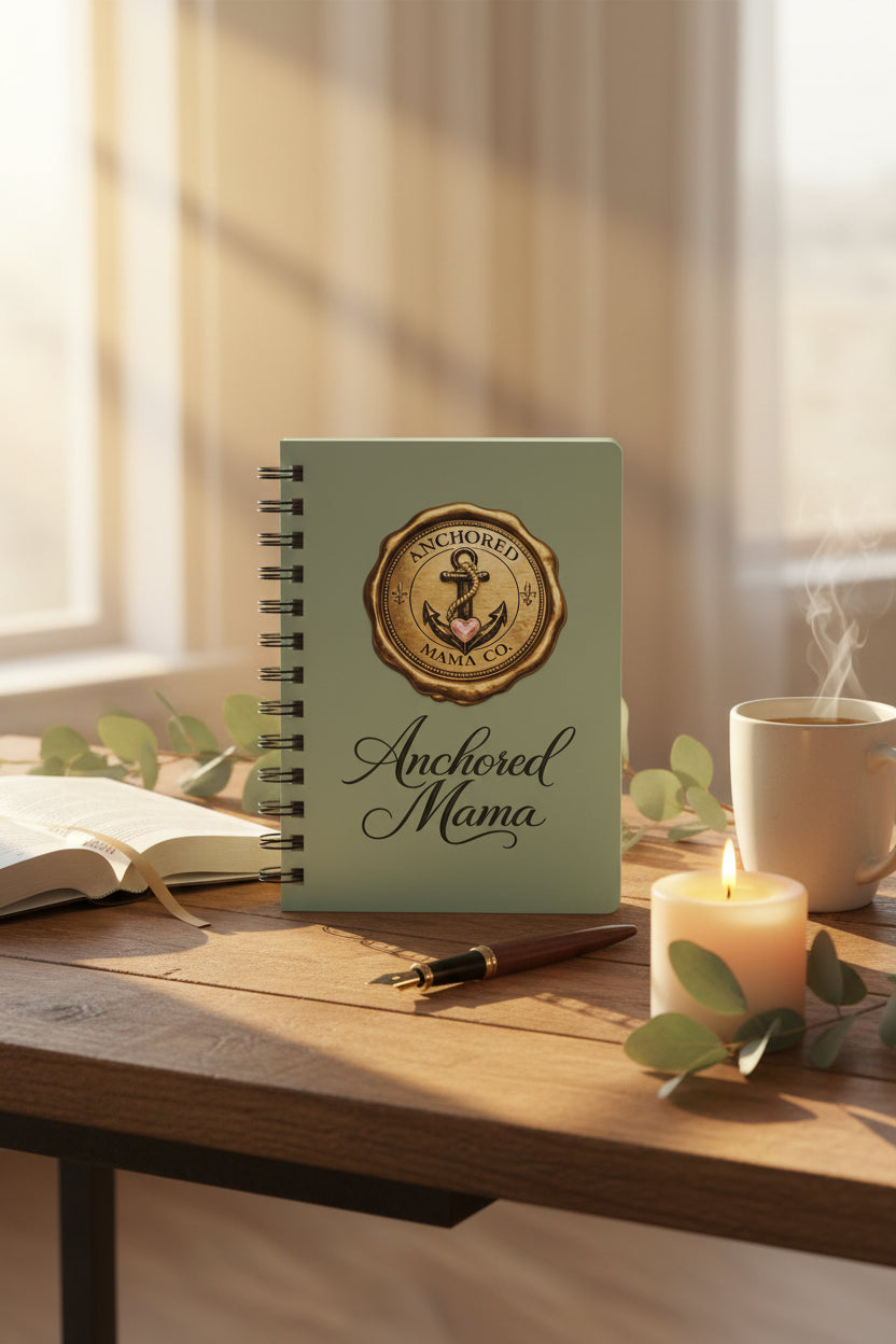 Anchored Mama Spiral Notebook – Christian Journal for Bible Study & Daily Notes
