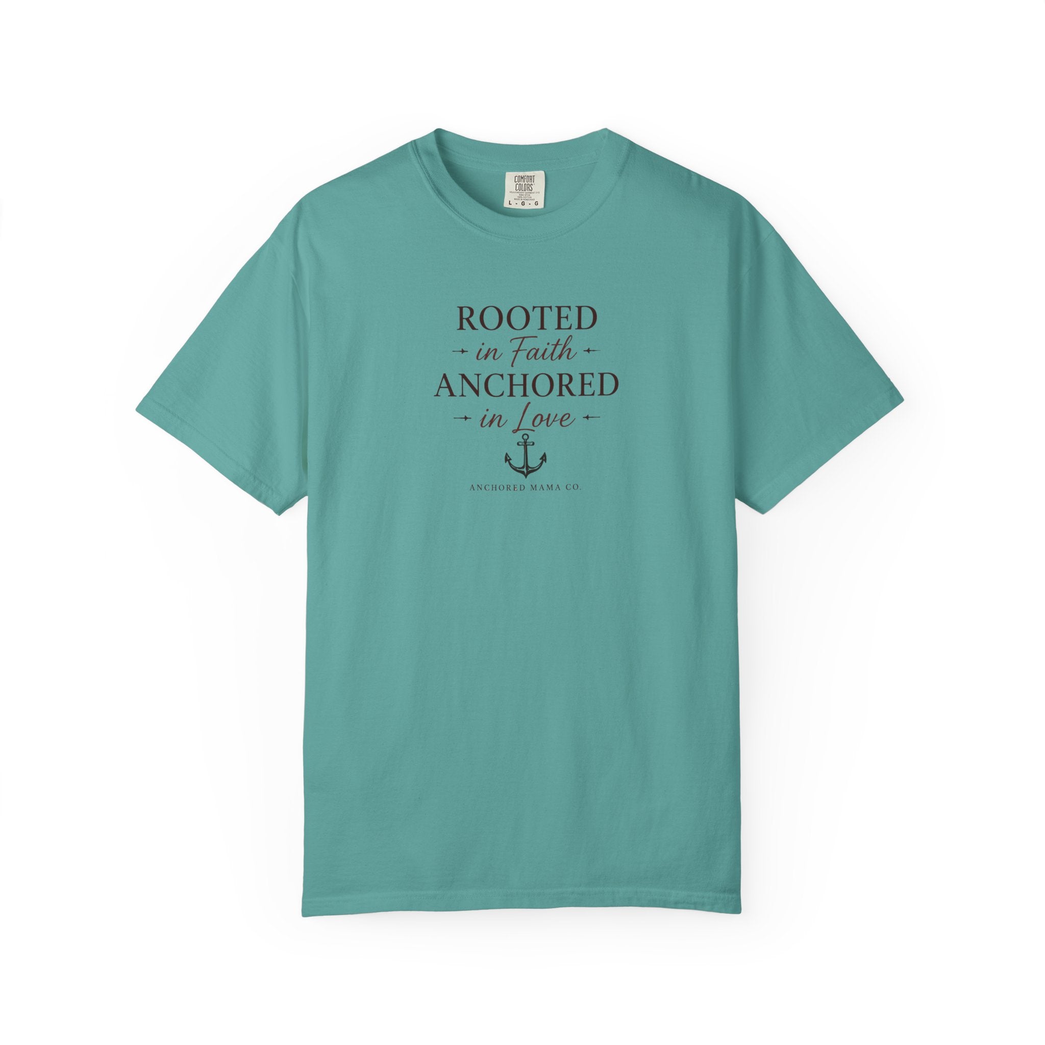 Rooted in Faith Anchored in Love T-Shirt — Christian Anchor Graphic Tee