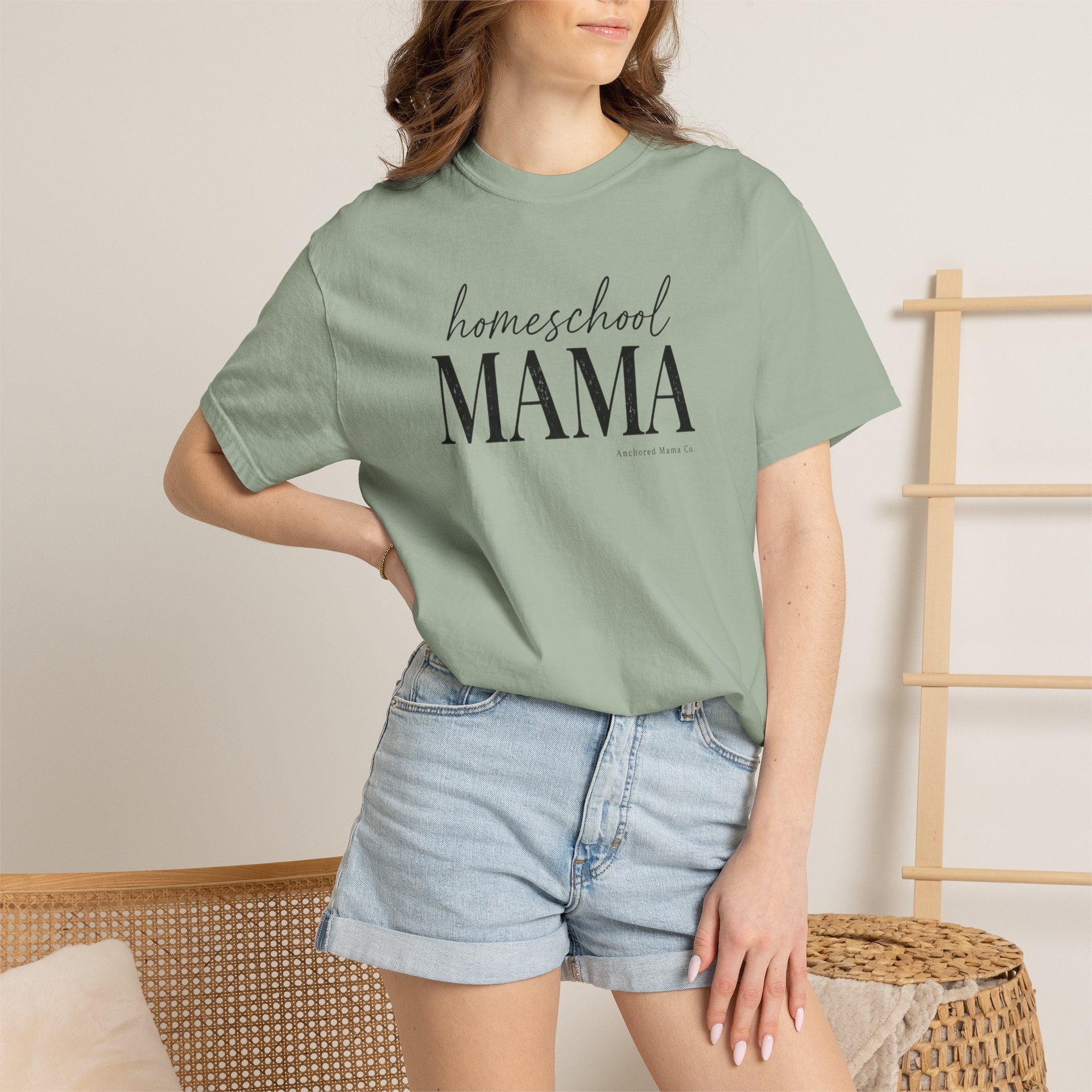 Homeschool Mama T-Shirt — Cozy Neutral Graphic Tee for Homeschooling Moms