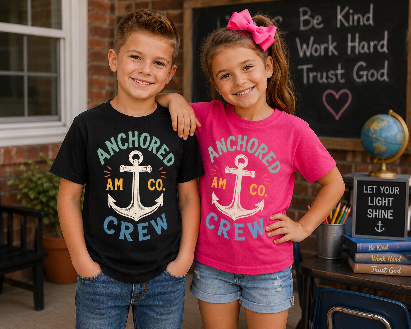 Kids Anchor Crew T-Shirt — "Anchored Crew" Nautical Tee for Boys & Girls