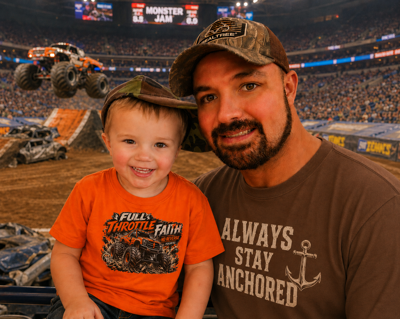 Kids Monster Truck Tee — "Full Throttle Faith" Off‑Road Racing Shirt