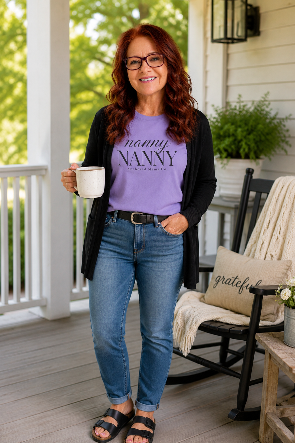 Nanny NANNY Script Logo T-Shirt — Casual Caregiver Gift