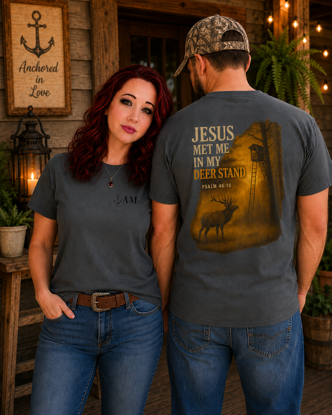 Christian Deer Stand T-Shirt — "Jesus Met Me In My Deer Stand" Hunting Tee